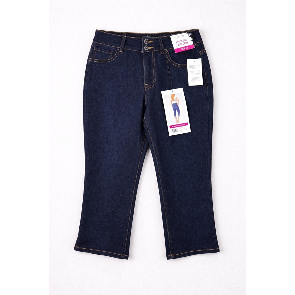 Faith J Hi Rise Butt Lifter Capri Jeans Womens 10 Dark Wash NWT‎